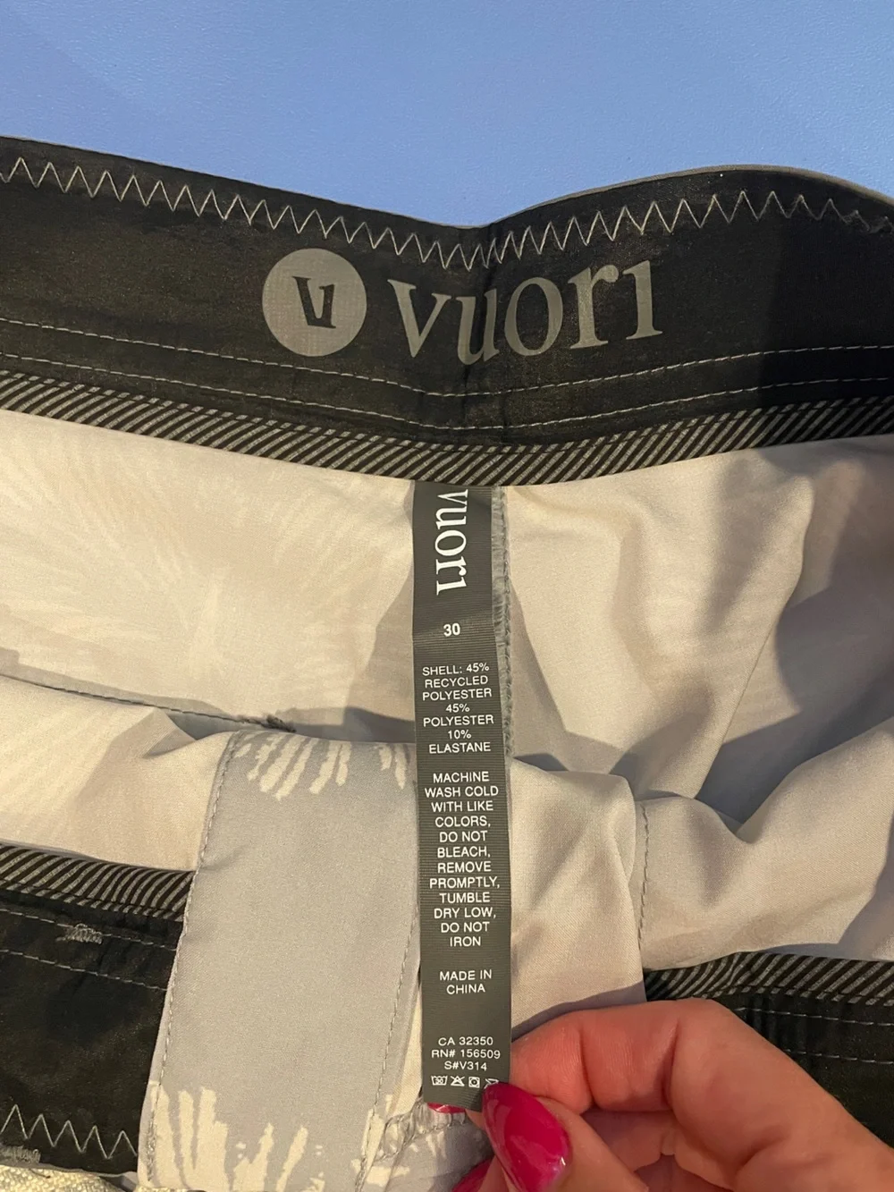 Vuori Grey Floral Unlined Boardshorts